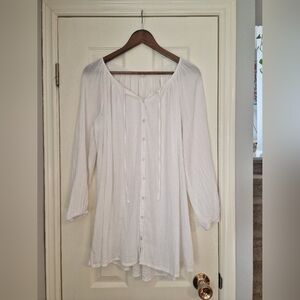 Aerie Sheer White Beach Cover Up, Size Small